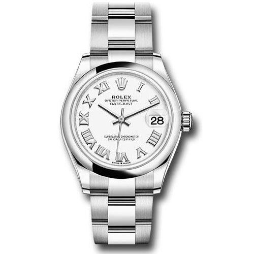Rolex Steel and White Gold Datejust 31 Watch - Domed Bezel - White Roman Dial - Oyster Bracelet - 2020 Release - 278240 wro