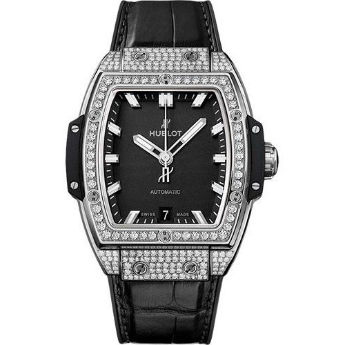 Hublot Spirit Of Big Bang Titanium Pave Watch - 39 mm - Black Dial-665.NX.1170.LR.1604