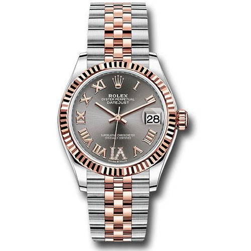 Rolex Steel and Everose Gold Datejust 31 Watch - Fluted Bezel - Mother-Of-Pearl Diamond Dial - Jubilee Bracelet - 278271 dkrhdr6j