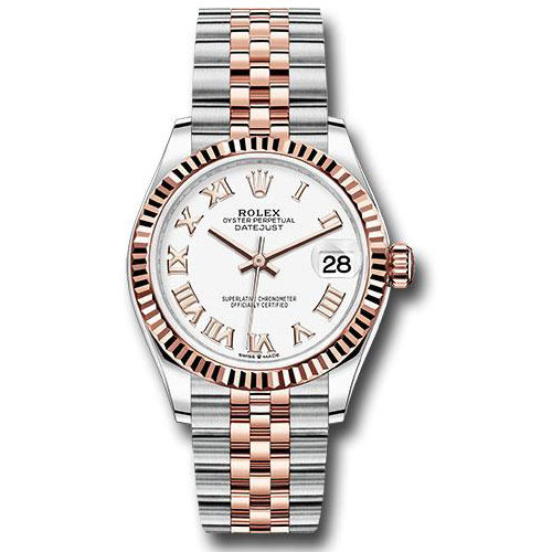 Rolex Steel and Everose Gold Datejust 31 Watch - Fluted Bezel - Rose Index Dial - Jubilee Bracelet - 278271 wrj