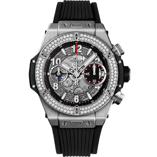 Hublot Big Bang Unico Titanium Diamonds 42mm Watch - 42 mm - Black Skeleton Dial-441.NX.1170.RX.1104