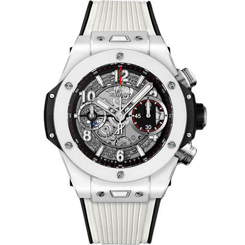 Hublot Big Bang Unico White Ceramic 42mm Watch - 42 mm - Black Skeleton Dial-441.HX.1170.RX