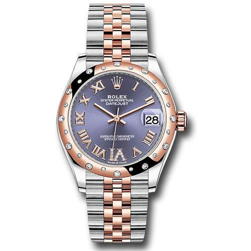 Rolex Steel and Everose Gold Datejust 31 Watch - 24 Diamond Bezel - Chocolate Diamond Roman VI Dial - Jubilee Bracelet - 278341RBR aubdr6j