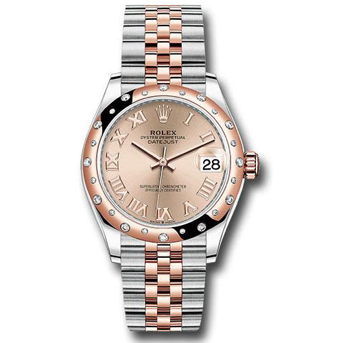 Rolex Steel and Everose Gold Datejust 31 Watch - 24 Diamond Bezel - Dark Rhodium Index Dial - Jubilee Bracelet - 278341RBR rorj