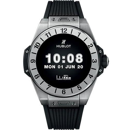 Hublot Big Bang e Titanium Watch - 42 mm - Digital Hublot Watchfaces Dial - Black Rubber Strap-440.NX.1100.RX