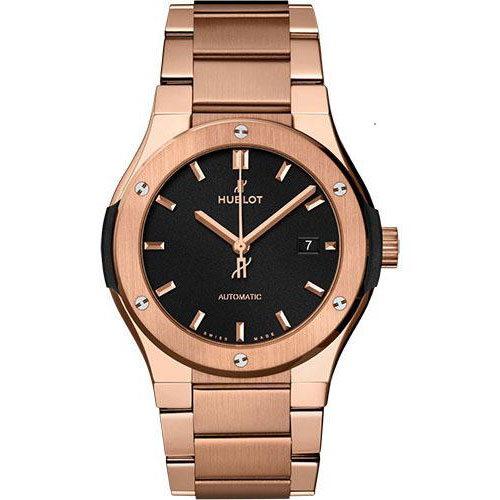 Hublot Classic Fusion King Gold Bracelet Watch - 42 mm - Black Dial-548.OX.1180.OX