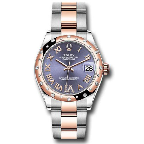 Rolex Steel and Everose Gold Datejust 31 Watch - 24 Diamond Bezel - Chocolate Diamond Roman VI Dial - Oyster Bracelet - 278341RBR aubdr6o