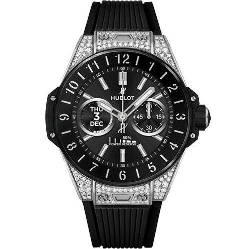 Hublot Big Bang e Titanium Diamonds Watch - 42 mm - Digital Hublot Dial - Black Rubber Strap-440.NX.1106.RX.1704