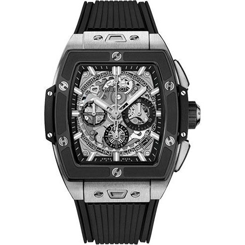 Hublot Spirit of Big Bang Titanium Ceramic Watch - 42 mm - Sapphire Dial - Black Rubber Strap-642.NM.0170.RX