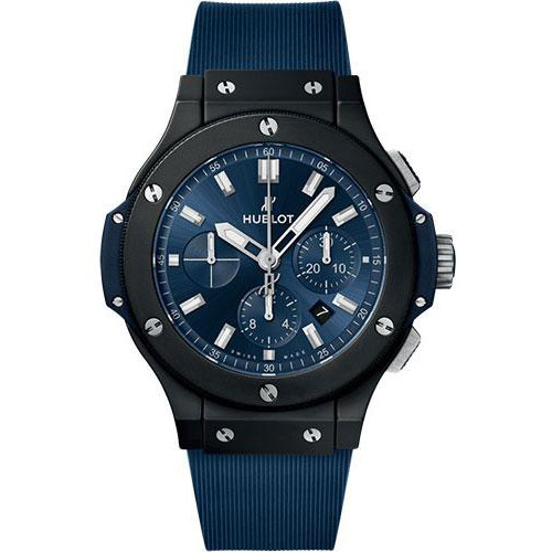 Hublot Big Bang Ceramic Blue Watch - 44 mm - Blue Dial - Dark Blue Lined Rubber Strap-301.CI.7170.RX