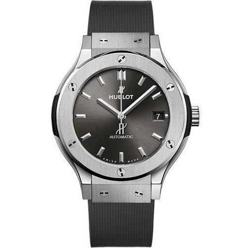 Hublot Classic Fusion Racing Grey Titanium Watch - 38 mm - Gray Dial - Gray Lined Rubber Strap-565.NX.7071.RX