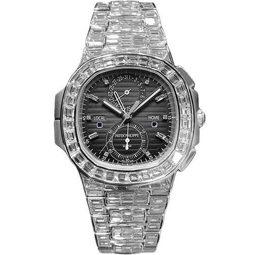 Patek Philippe Nautilus Travel Time Chronograph - White Gold Diamond Case - 5990/1400G-001