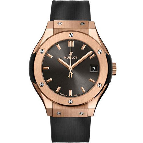 Hublot Classic Fusion Racing Grey King Gold Watch - 33 mm - Gray Dial - Gray Lined Rubber Strap-581.OX.7081.RX