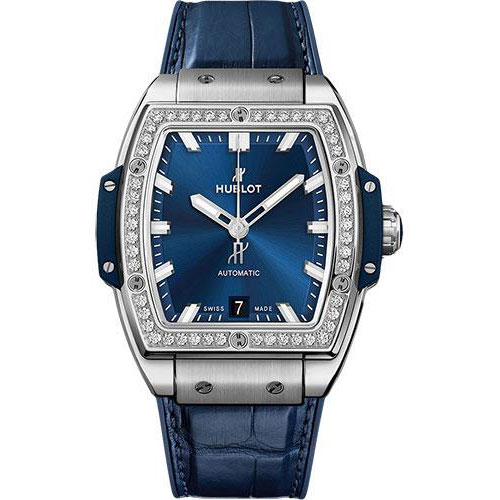 Hublot Spirit Of Big Bang Titanium Blue Diamonds Watch - 39 mm - Blue Dial-665.NX.7170.LR.1204