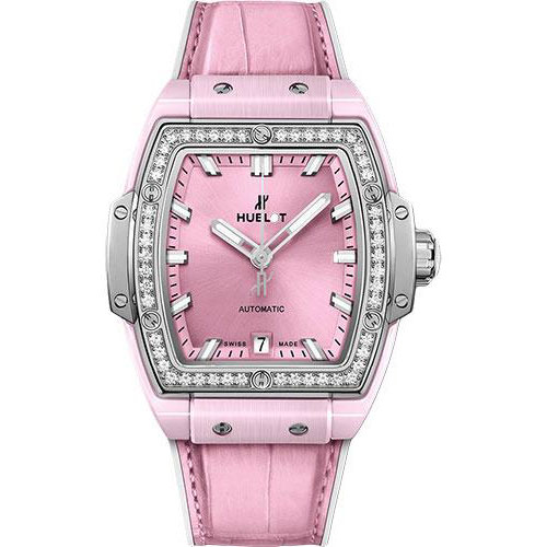 Hublot Spirit Of Big Bang Pink Ceramic Titanium Diamonds Watch - 39 mm - Pink Dial-665.RN.891P.LR.1204