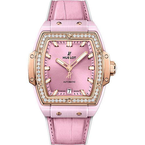 Hublot Spirit Of Big Bang Pink Ceramic King Gold Diamonds Watch - 39 mm - Pink Dial-665.RO.891P.LR.1204