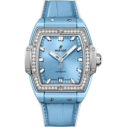 Hublot Spirit Of Big Bang Light Blue Ceramic Titanium Diamonds Watch - 39 mm - Light Blue Dial-665.EN.891L.LR.1204