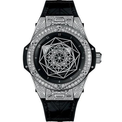 Hublot Big Bang Sang Bleu Steel Pave Watch-465.SS.1117.VR.1704.MXM18