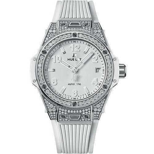 Hublot Big Bang One Click Steel White Pave Watch - 39 mm - White Dial-465.SE.2010.RW.1604