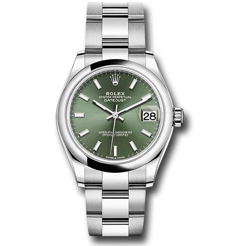 Rolex Steel and White Gold Datejust 31 Watch - Domed Bezel - Mint Green Index Dial - Oyster Bracelet - 2020 Release - 278240 mgio