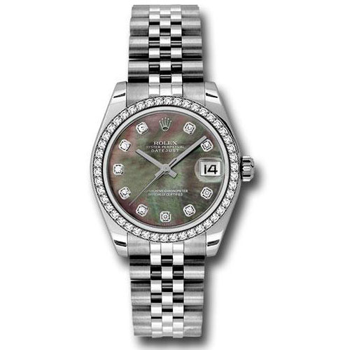 Rolex Steel and White Gold Datejust 31 Watch - 46 Diamond Bezel - Mother-Of-Pearl Diamond Dial - Jubilee Bracelet - 178384 dkmdj