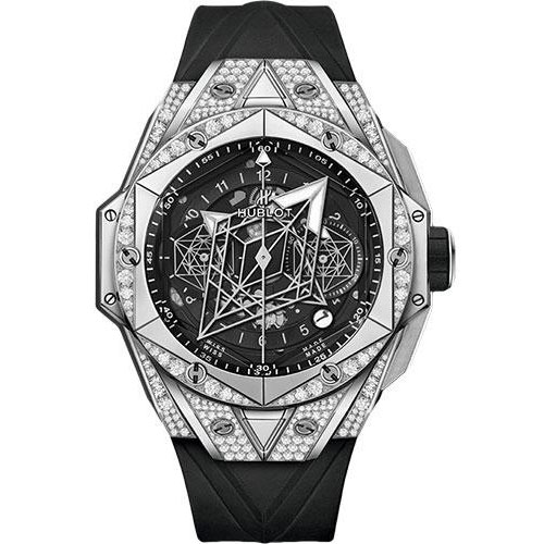 Hublot Big Bang Sang Bleu II Titanium Pave Watch - 45 mm - Black Dial-418.NX.1107.RX.1604.MXM20
