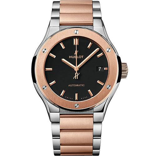 Hublot Classic Fusion Titanium King Gold Bracelet Watch - 45 mm - Black Dial-510.NO.1180.NO