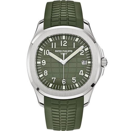 Patek Philippe Aquanaut - 42.2 mm - White Gold - Khaki Green Embossed Dial - 5168G-010