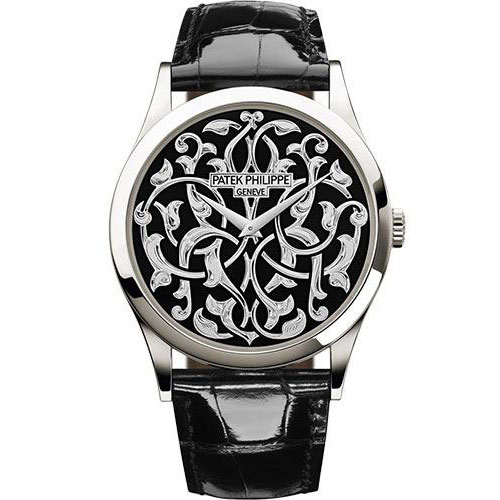 Patek Philippe Calatrava Volutes And Arabesques - 38 mm - Platinum - Handengraved Dial - 5088/100P-001