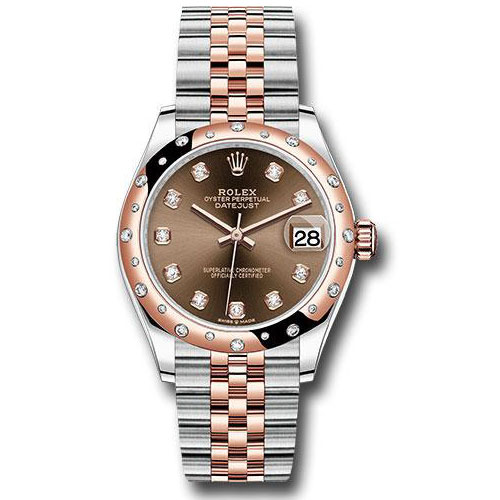 Rolex Steel and Everose Gold Datejust 31 Watch - 24 Diamond Bezel - White Roman Dial - Jubilee Bracelet - 278341RBR chodj
