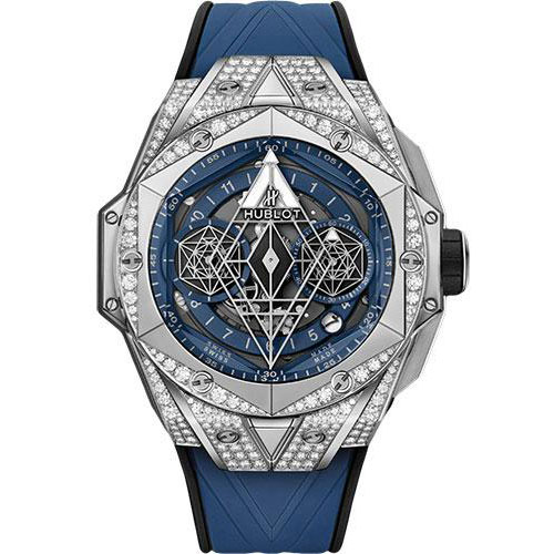 Hublot Big Bang Sang Bleu II Titanium Blue Pave Watch - 45 mm - Blue Dial-418.NX.5107.RX.1604.MXM20
