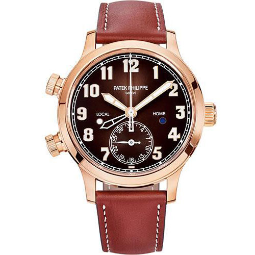 Patek Philippe Calatrava Pilot Travel Time - 37.5mm - Rose Gold - Brown Sunburst Dial - 7234R-001