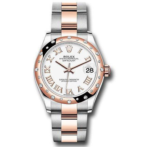 Rolex Steel and Everose Gold Datejust 31 Watch - 24 Diamond Bezel - Rose Index Dial - Oyster Bracelet - 278341RBR wro