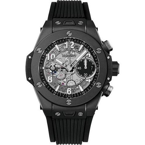 Hublot Big Bang Unico Black Magic Watch - 42 mm - Black Skeleton Dial - Black Structured Rubber Strap-441.CI.1171.RX