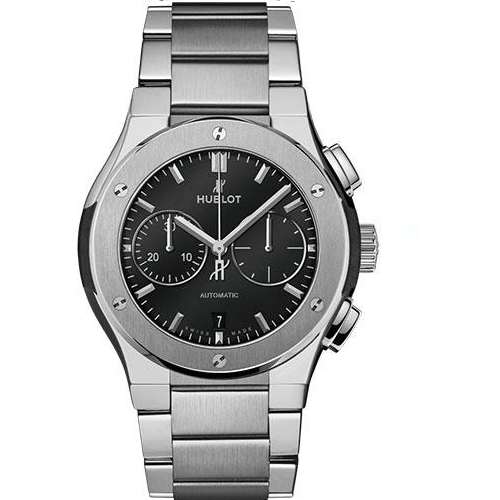 Hublot Classic Fusion Chronograph Titanium Bracelet Watch - 42 mm - Black Dial-540.NX.1170.NX