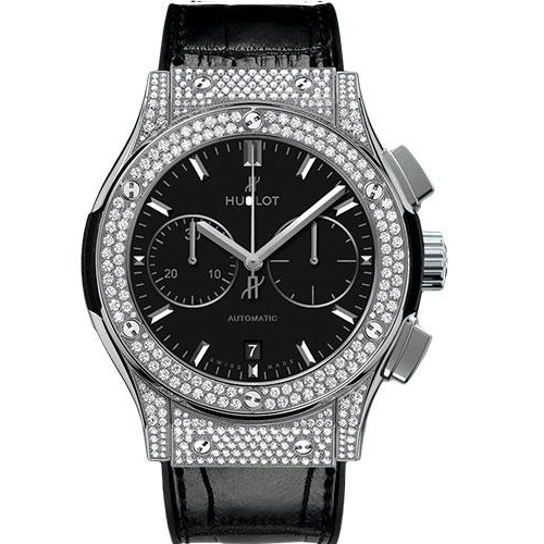 Hublot Classic Fusion Chronograph Titanium Pave' Watch-521.NX.1171.LR.1704