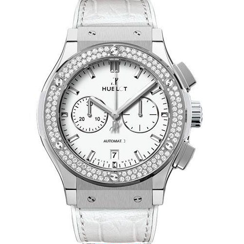Hublot Classic Fusion Chronograph Titanium White Diamonds Watch-541.NE.2010.LR.1104