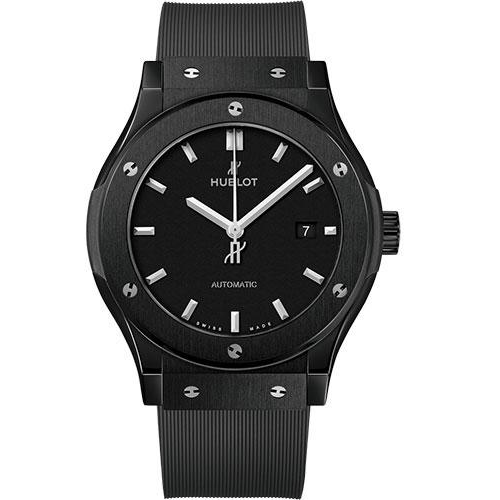 Hublot Classic Fusion Black Magic Watch - 42 mm - Black Dial - Black Lined Rubber Strap-542.CM.1171.RX