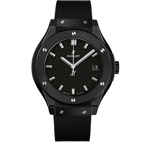 Hublot Classic Fusion Black Magic Watch - 33 mm - Black Dial - Black Lined Rubber Strap-581.CM.1171.RX