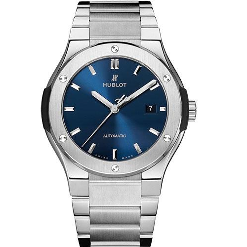 Hublot Classic Fusion Blue Titanium Bracelet Watch-568.NX.7170.NX