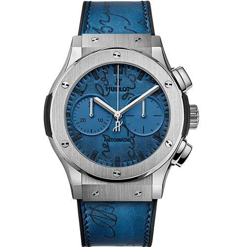Hublot Classic Fusion Chronograph Berluti Scritto Ocean Blue Limited Edition of 250 Watch-521.NX.050B.VR.BER18
