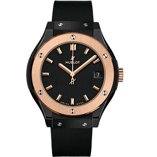 Hublot Classic Fusion Ceramic King Gold Watch - 33 mm - Black Lacquered Dial-581.CO.1181.RX