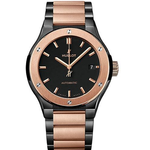 Hublot Classic Fusion Ceramic King Gold Bracelet Watch - 45 mm - Black Dial-510.CO.1180.CO