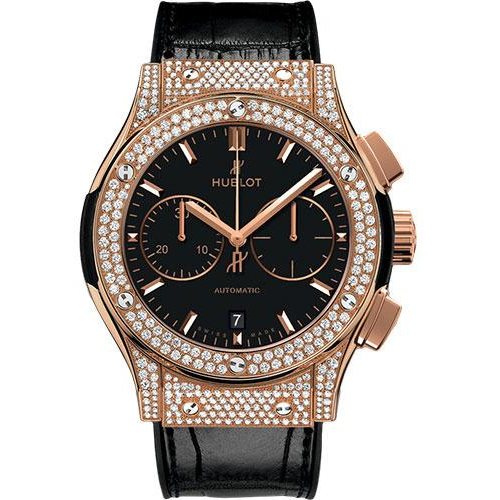 Hublot Classic Fusion Chronograph Gold Pave Watch-521.OX.1181.LR.1704