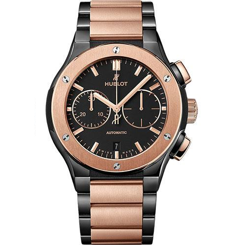 Hublot Classic Fusion Chronograph Ceramic King Gold Bracelet Watch - 45 mm - Black Dial-520.CO.1180.CO