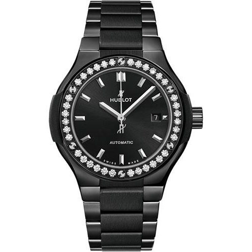 Hublot Classic Fusion Black Magic Bracelet Diamonds Watch - 33 mm - Black Dial-585.CM.1470.CM.1204